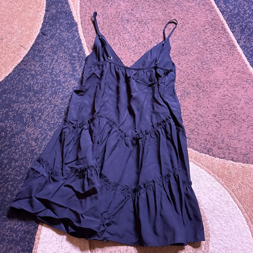 Elegant Navy Blue Spaghetti Strap Dress